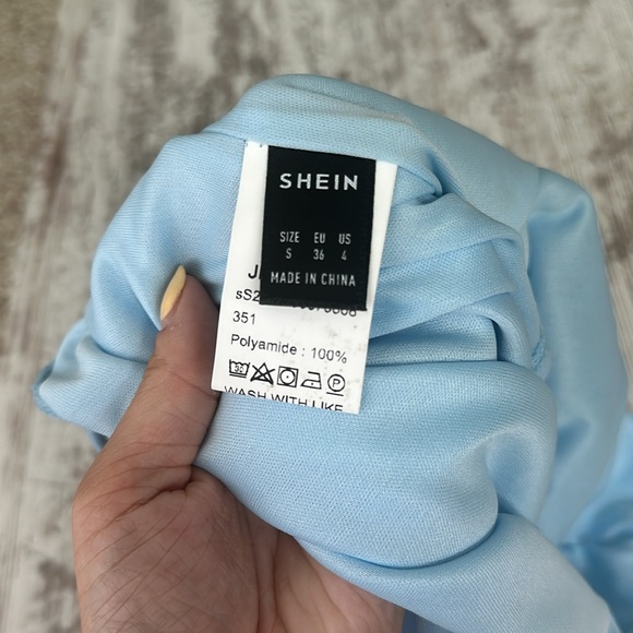 Shein Light Blue Ruched Tank Top - Picture 9 of 9